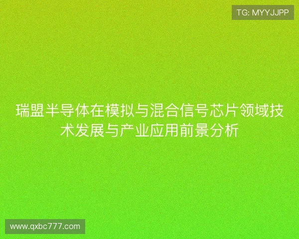 瑞盟半导体在模拟与混合信号芯片领域技术发展与产业应用前景分析